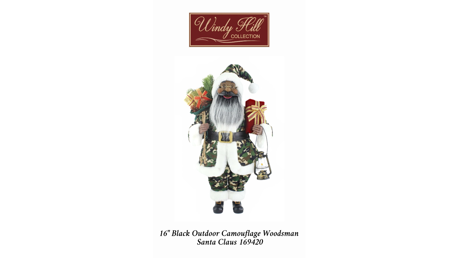 Windy Hill Collection 16 Inch Standing Ho Ho Ho African American Black Ethnic Santa Claus Christmas Figurine Figure Decoration 416010a O1