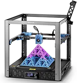 Impressora 3D Sovol SV08 Core-XY de código aberto, impressoras 3D de alta velocidade máxima de 700 mm/s com câmera, nivelamento automático com 4 motores Z independentes, tamanho de impressão grande