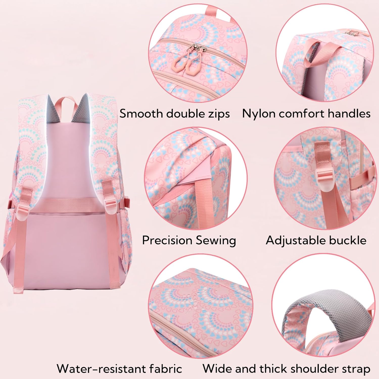 Kids Girls Backpack with Lunch Box Backpack for School Lunch Box Combo - Image 6