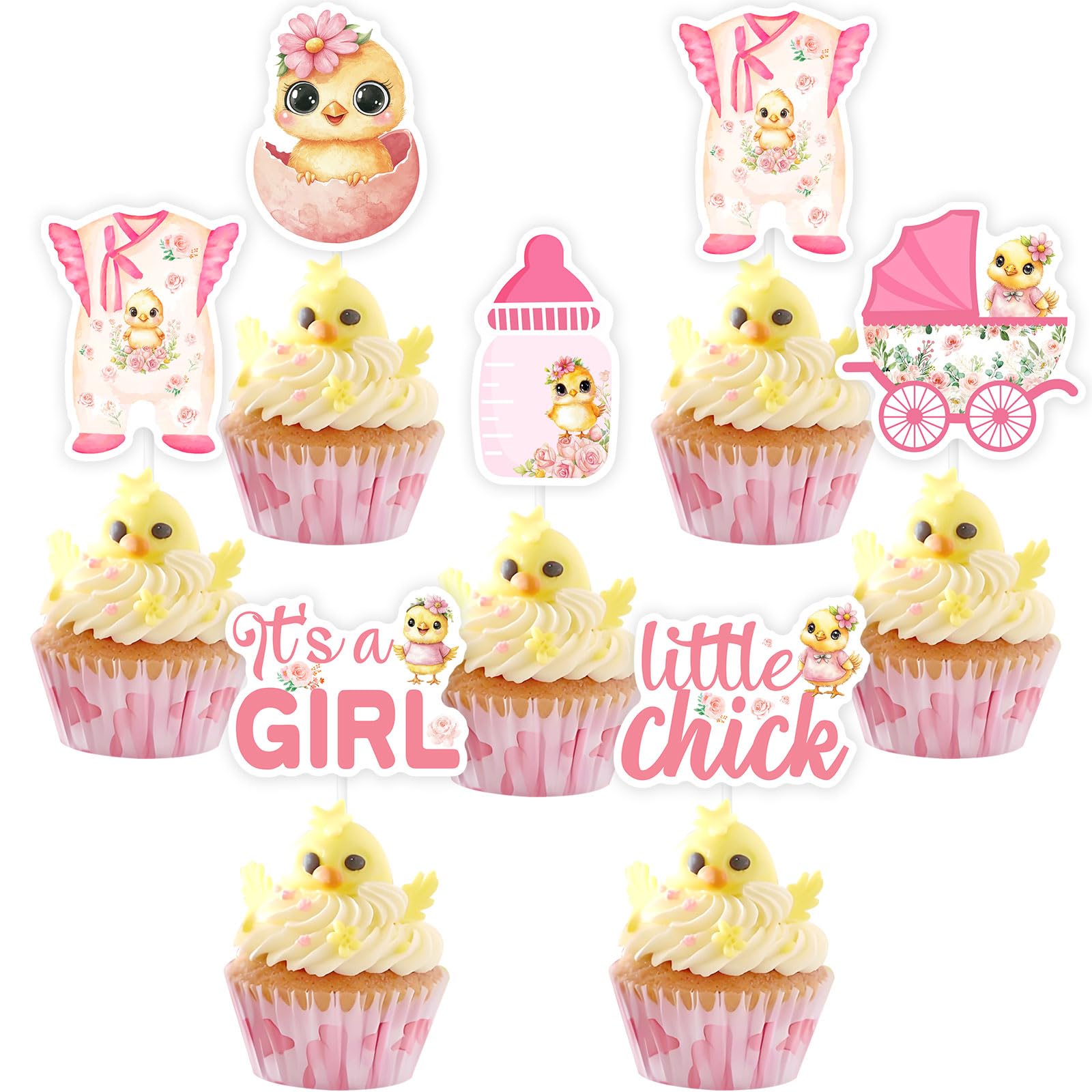 Petit poussin déco cupcake pour célébrer une naissance avec douceur