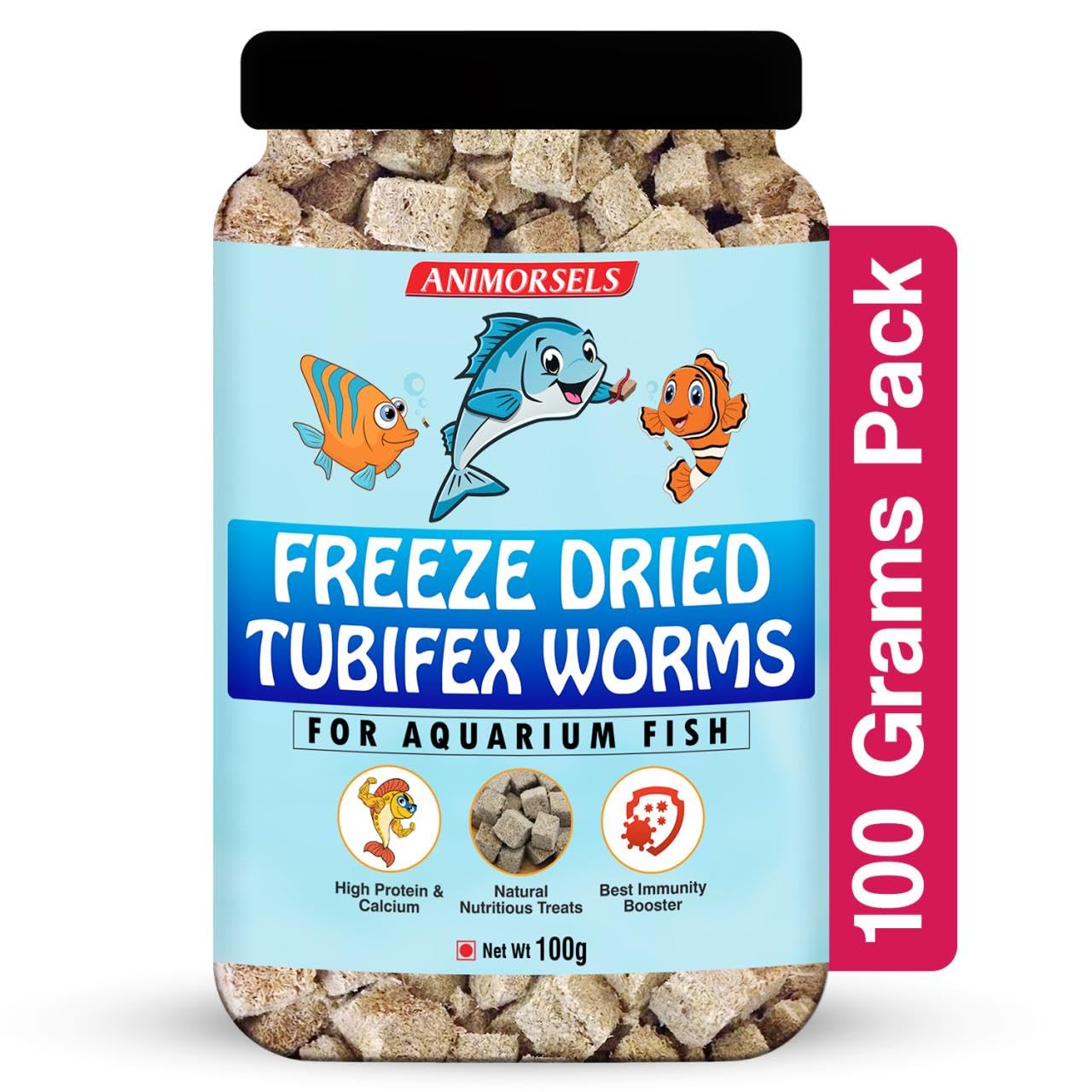 Animorsels Freeze Dried Tubifex Worms Fish Food for All Life Stages