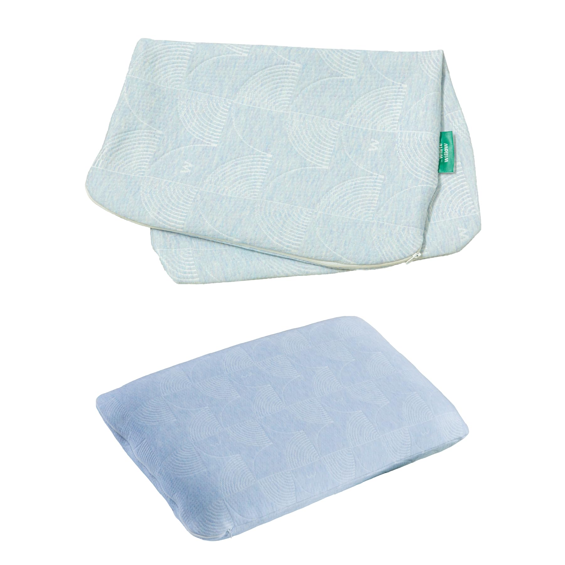 The White Willow Soft Fabric Pillow Case 24”L x 16”W x 5”H Inches, Washable, Removable Zippered Pillow Cover Only, Fits King Size Bed Pillow- Blue-image-47