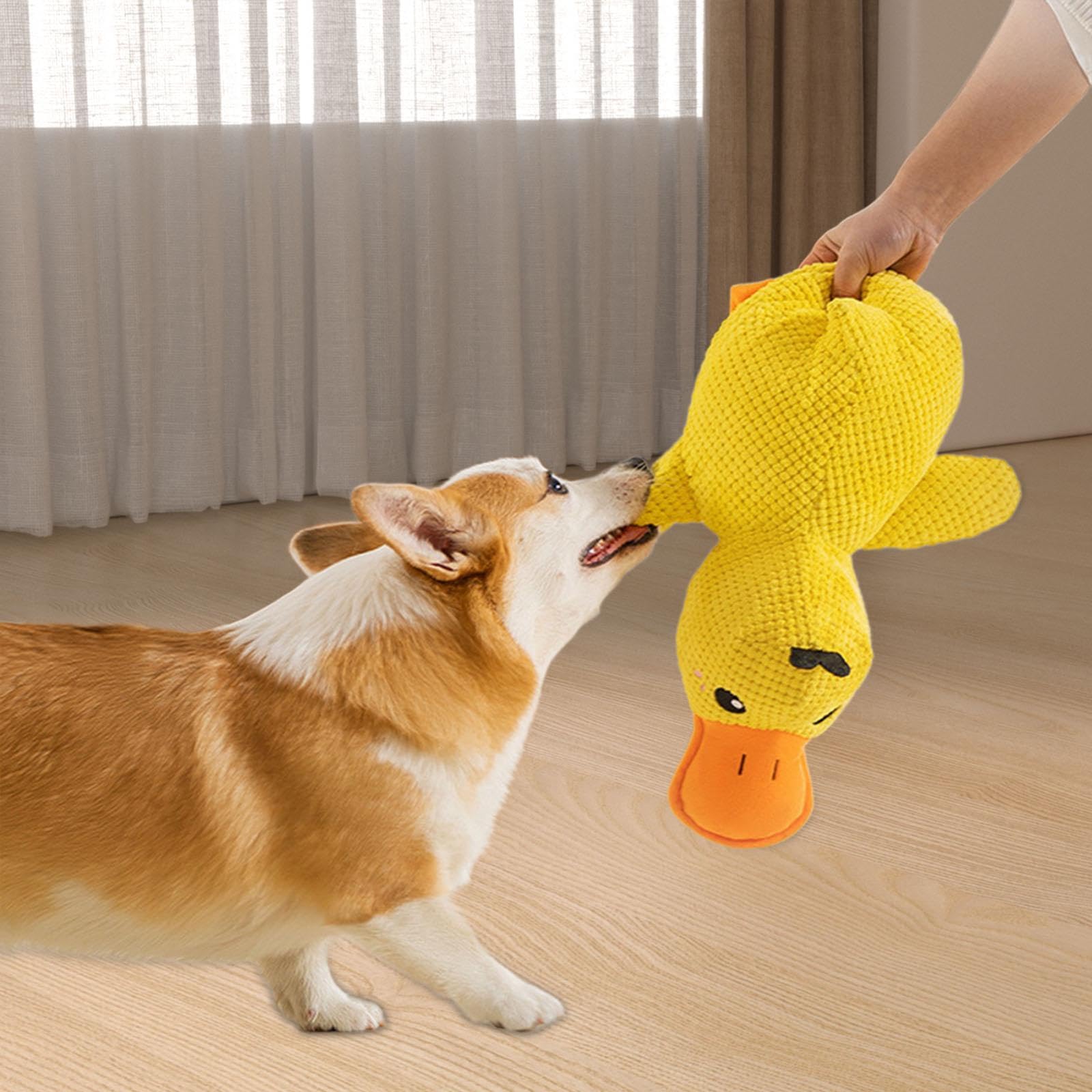 MagiDeal Mellow Dog Ente, Beruhigungs-Entenspielzeug für Hunde, Quietschspielzeug für Hunde, Spielzeug Mellow Dog Beruhigungs-Ente Mellow Dog Beruhigungskissen, 32cmx20cm