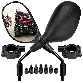 KEMIMOTO ATV后视镜 360度球型摩托车后视镜 适用于Polaris、Can-Am、Kawasaki、雪地摩托车