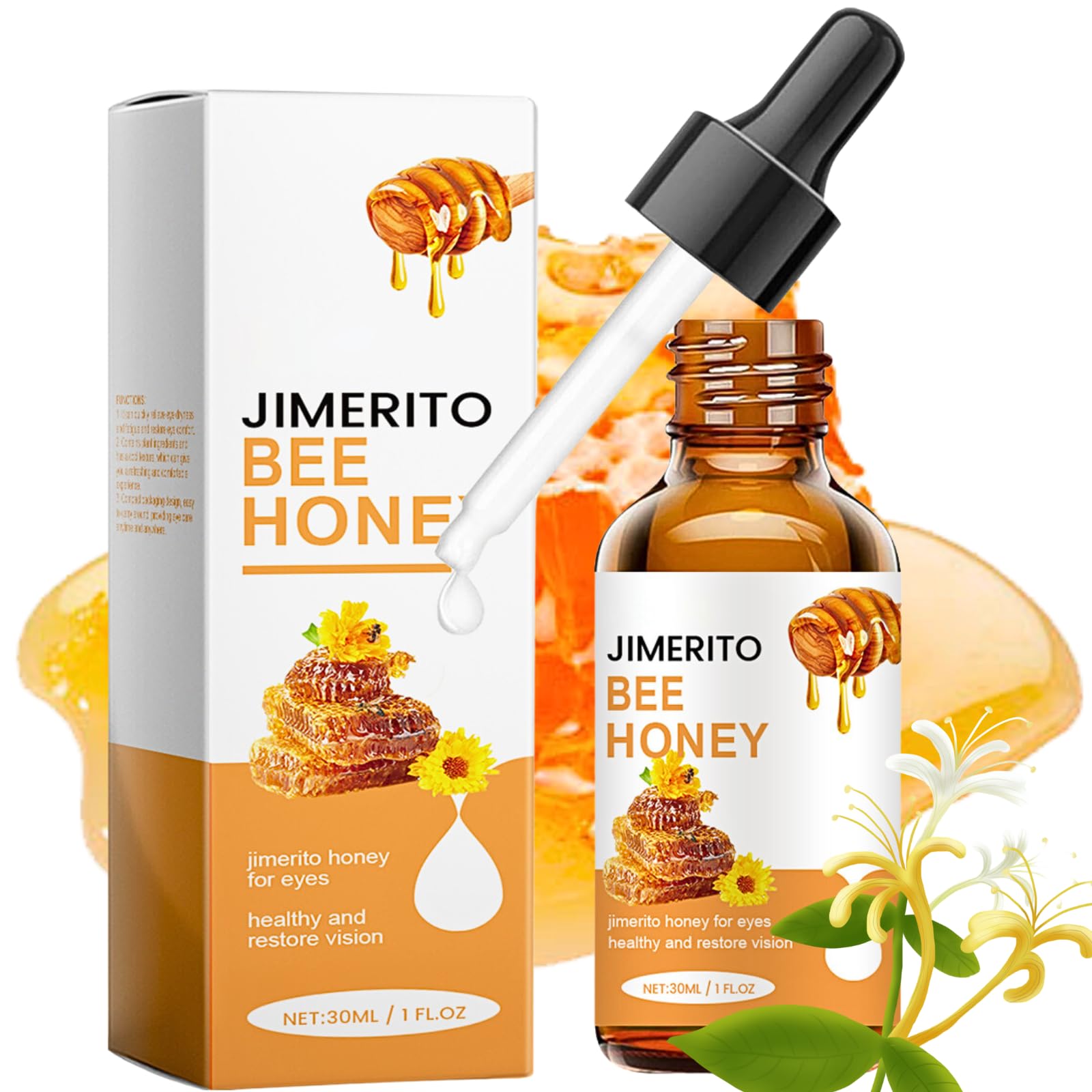 Tongyend Jimerito Honey Eye Drops, Jimerito Honey for Eye Bee Hone-y for Eye Stingless Bee Hone-y Eye Drops, Moisturize Eye