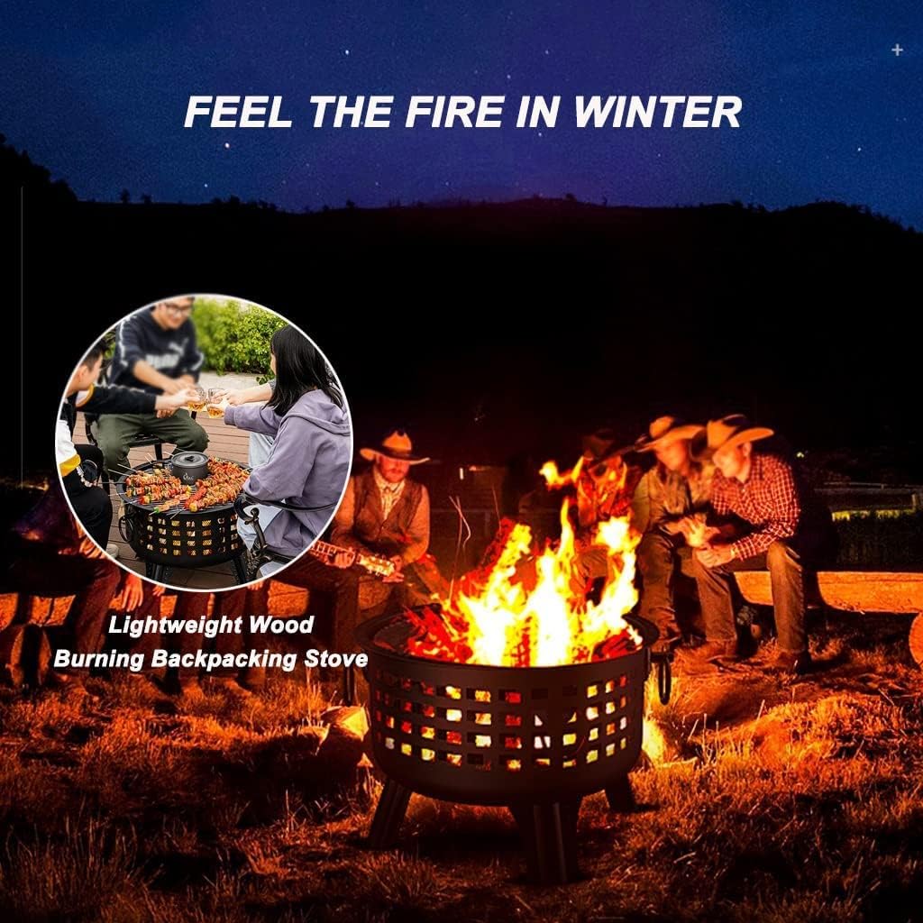 Wood Burning Stoves Camping Wood Burning Stoves Outdoor,Compact Portable Camping Charcoal Grill,Durable Wood Burning Stove For Tent For,for Outadoor Backpacking Hiking Traveling Picnic BBQ Camp