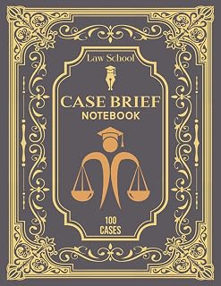 Law School Case Brief Notebook | Case Briefs Notebook For Law Students | Law School Case Brief Template | Elegant Cover Design | Case Briefs Book (100 Cases)