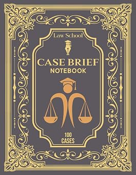 Law School Case Brief Notebook | Case Briefs Notebook For Law Students | Law School Case Brief Template | Elegant Cover Design | Case Briefs Book 100 Cases