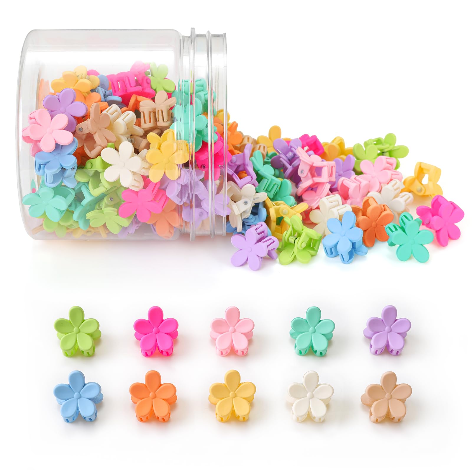 Mini Flower Hair Clips 100Pcs, Small Hair Clips Mini Claw Clips Cute Jaw Clips Hair Pins Hair Barrettes Hair Accessories for Women Girls Kids Teens