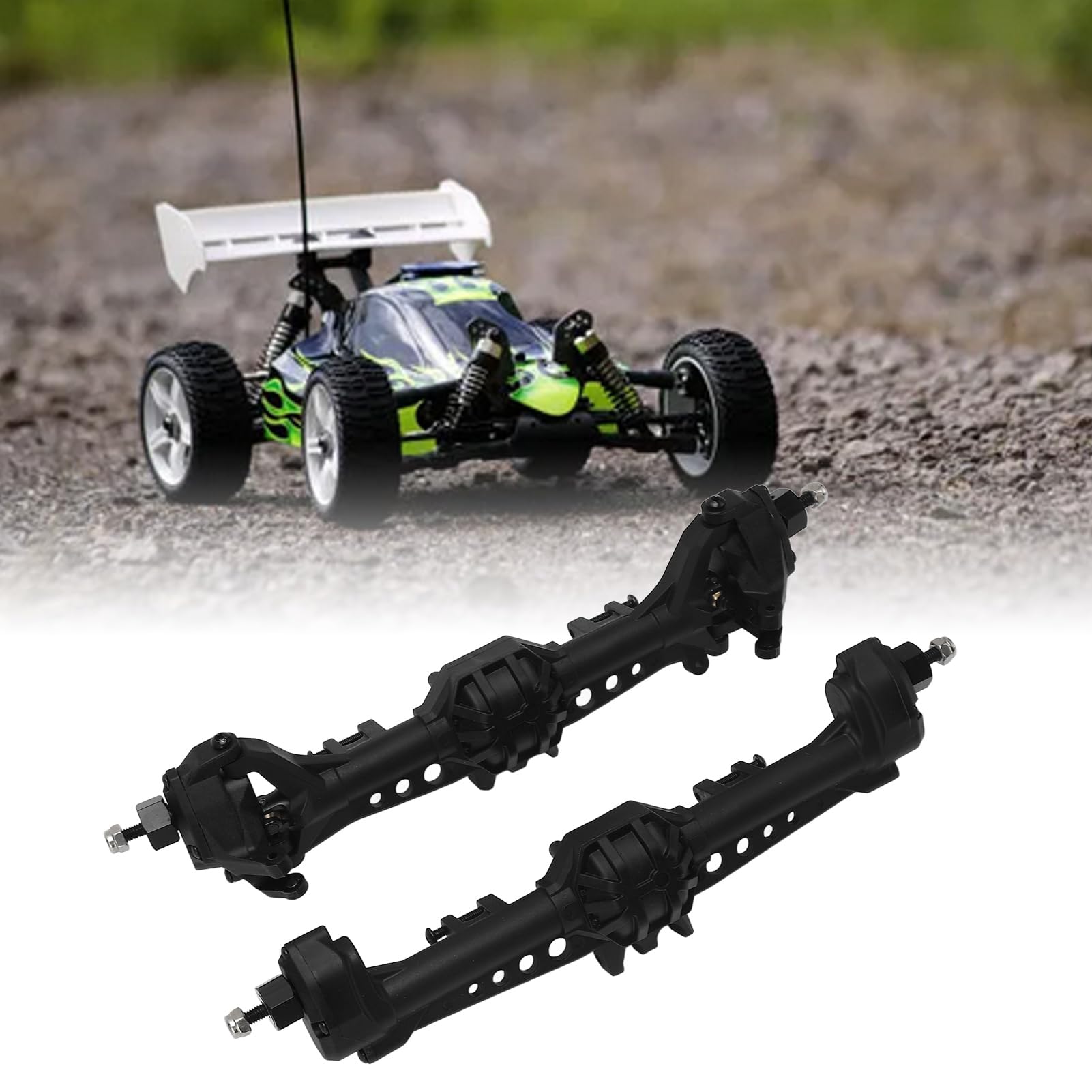 RiToEasysports Przednia Tylna oś RC Crawler, Aluminium Upgrade RC Crawler Oś dla SCX10 II 90027 90028 90046 90047 1:10 Scale Upgrade Części (BLACK)