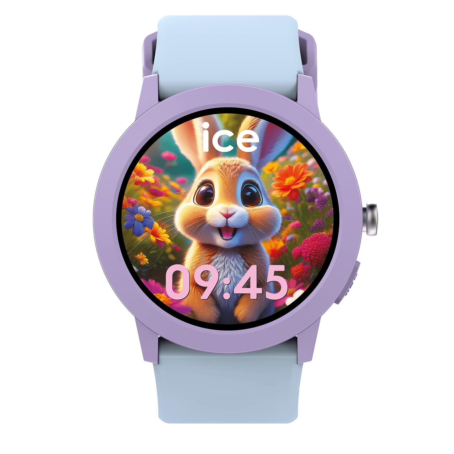 ICE-WATCH - Ice Smart Junior RD Find My Purple Soft Blue - Montre connectée géolocalisable Violette avec Bracelet en Silicone - 025442 (39mm) - Compatible Find My, sans abonnement et sans Carte SIM