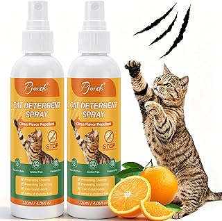 Pjordo 2Pcs Cat Deterrent Spray for Indoor & Outdoor Use, No Scratch Spray for Cats to Stop Chewing & Scratching, Citrus Scent Helps Train Cats Behavior, Cat Scratch Deterrent for Furniture & Plant