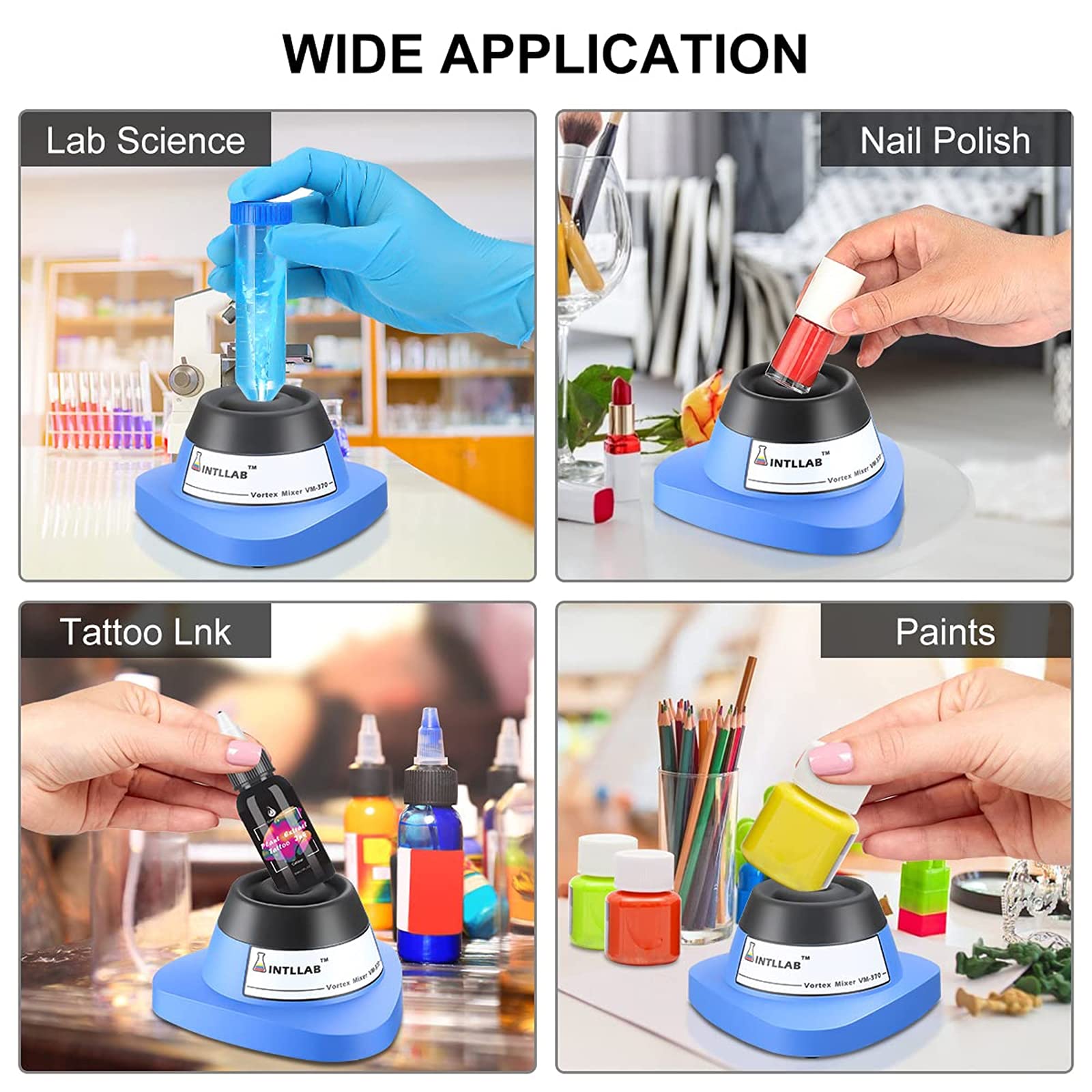 Mini Agitador Vortex, Mezclador de vórtice líquido para Tubos de hasta 50ml, para Laboratorio, Esmalte de Uñas, Pinturas, 110-220V