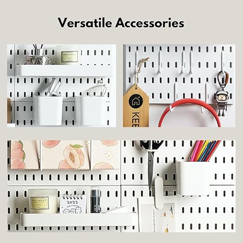 Miniatura 17 de Keepo - Juego de combinación de 2 tableros de clavijas y 10 accesorios modulares para colgar en pared, para organización de pared, manualidades