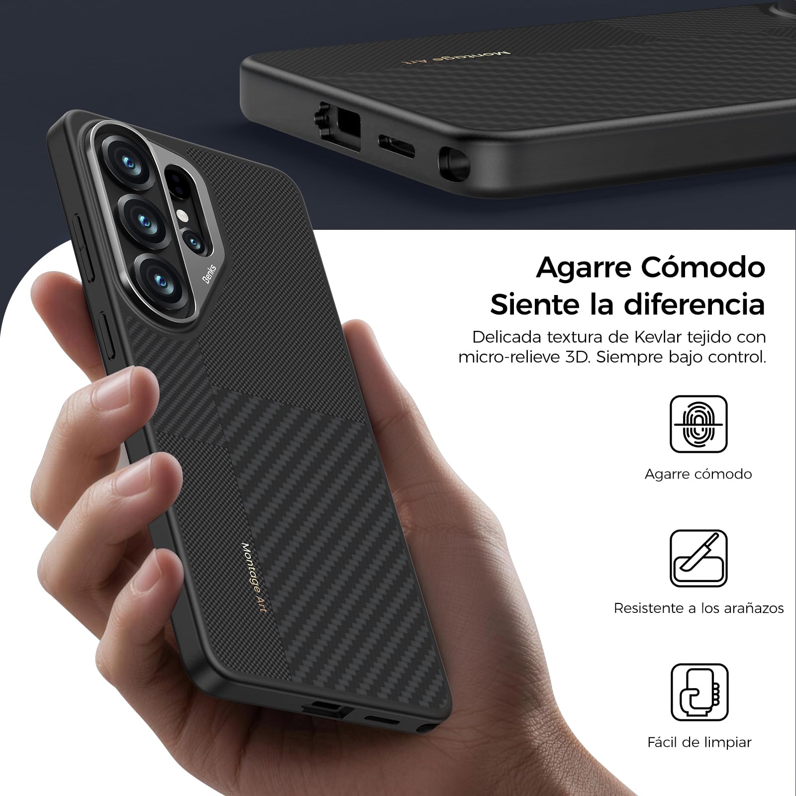 BENKS Funda Antigolpes Montage ArmorPro con Soporte Magnético para Samsung Galaxy S26 Ultra