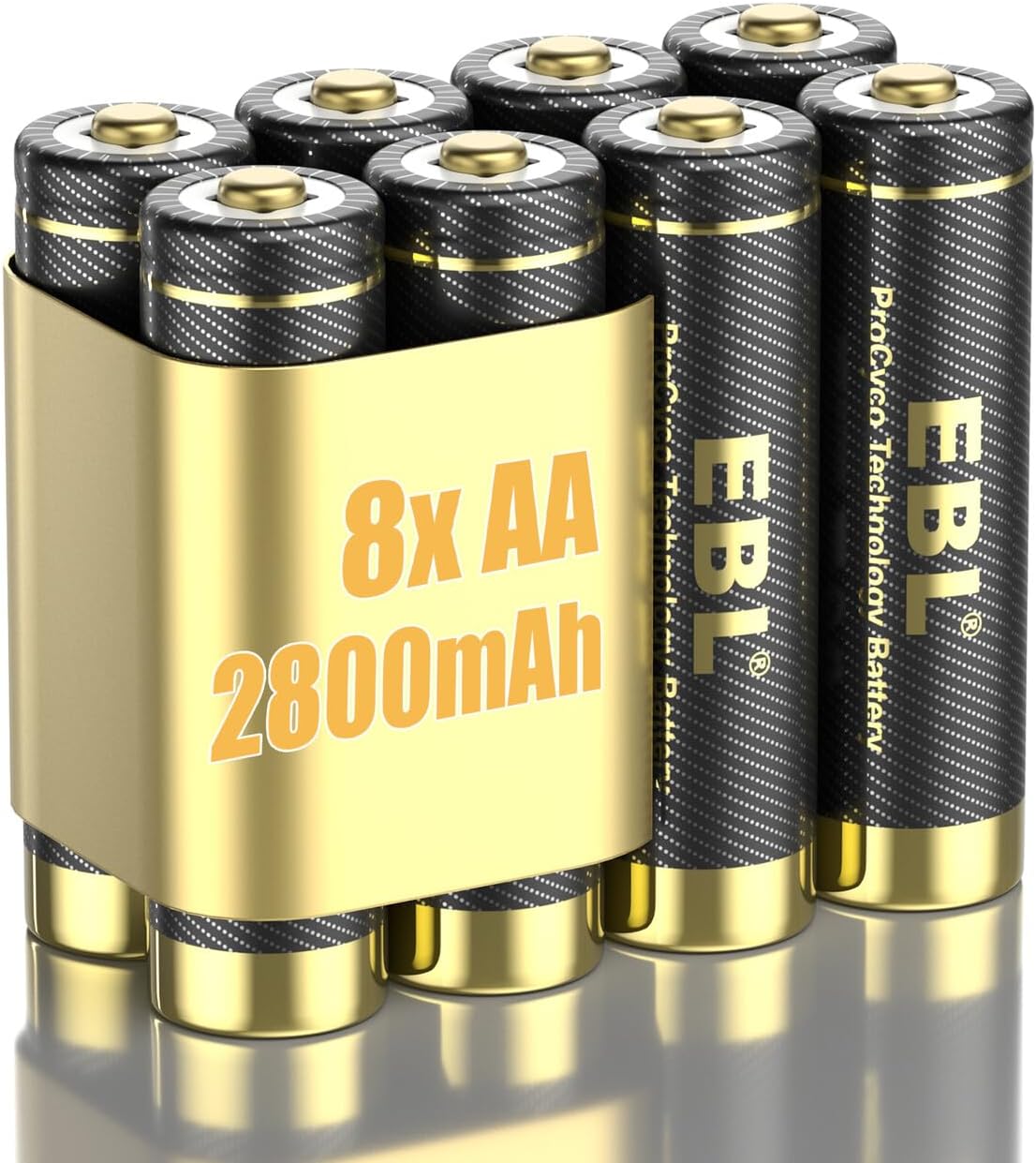 EBL Rechargeable Batteries AAA 1100mAh, 8 Count AAA High Capacity NiMh