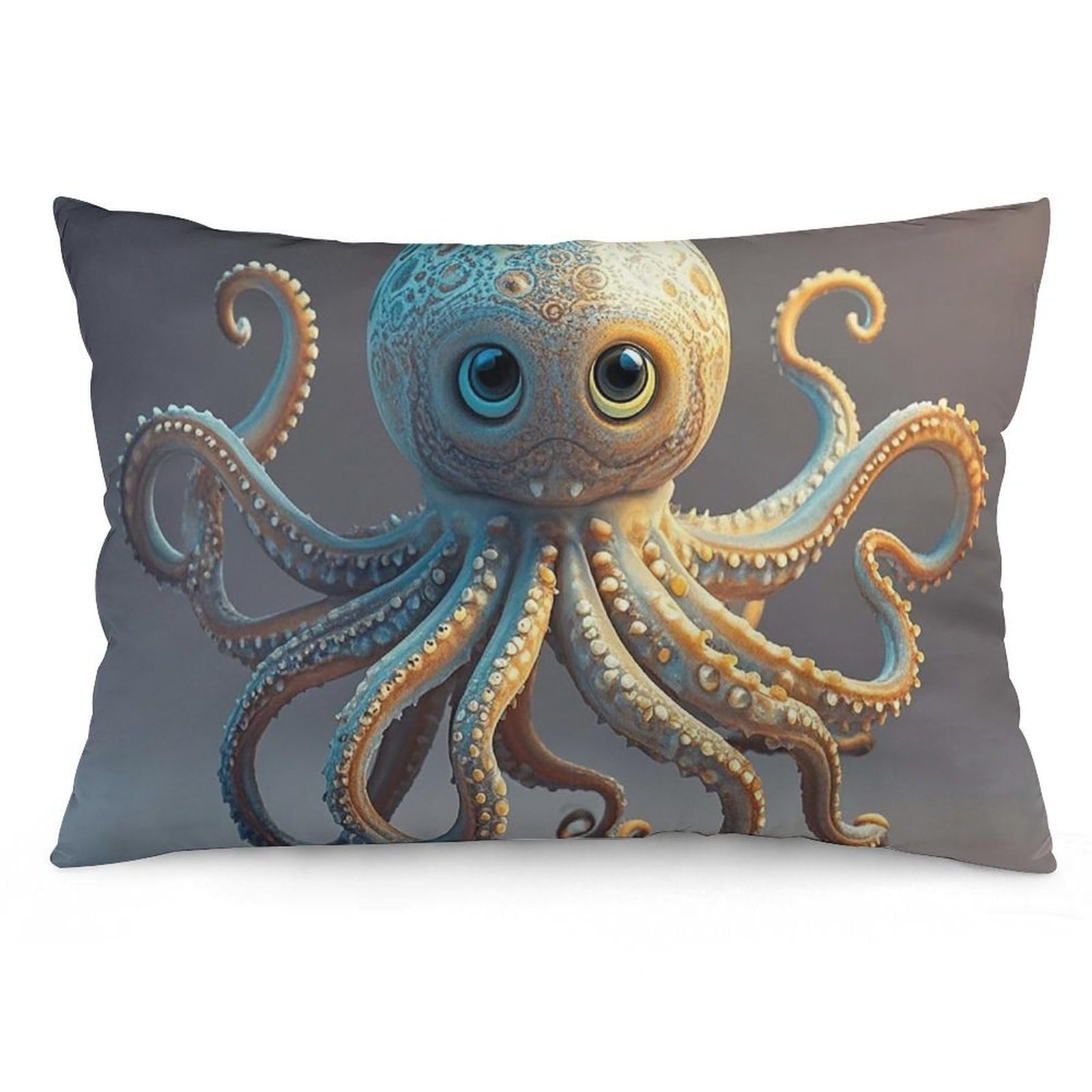Velvet Pillowcases Standard Size 12 "x20, Ultra Soft Breathable Pillow Cases for Bed, Luxury Cozy Fuzzy Pillow Shams, Lumbar Pillow Cover, Octopus Cushion Case Home Decor