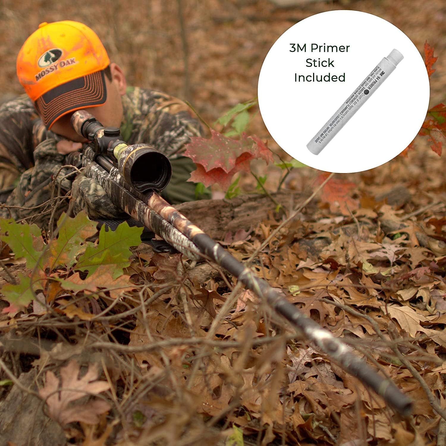Mossy Oak Hunter Country DNA Gun Camo Kit - Shotgun, Rifle Skin, Scope Skin, Primer Stick in Brush
