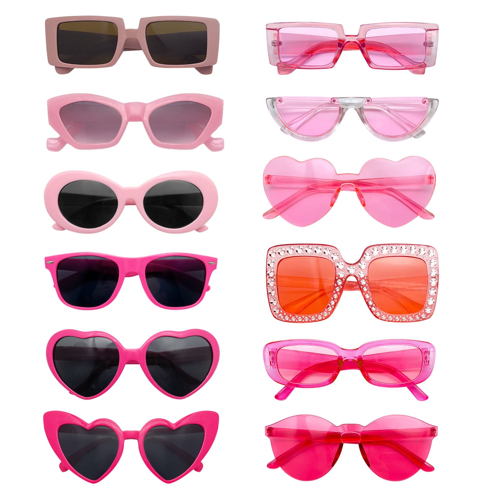 SUNOVELTIES12 Mixed Style Sunglasses Classic Retro Party Favors Eyewear Costume Accessories Bulk Glasses for Unisex Adult