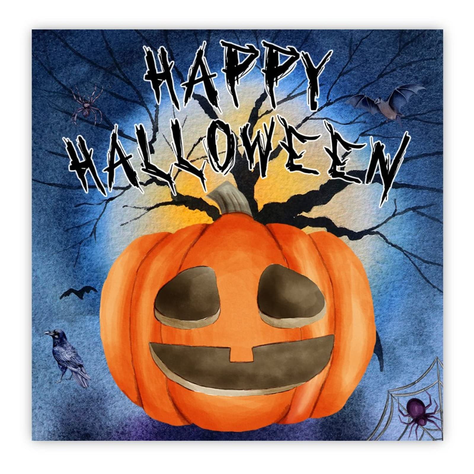 Gnome corbeau chauve-souris araignée sur grand panneau bois Halloween pour salon et chambre