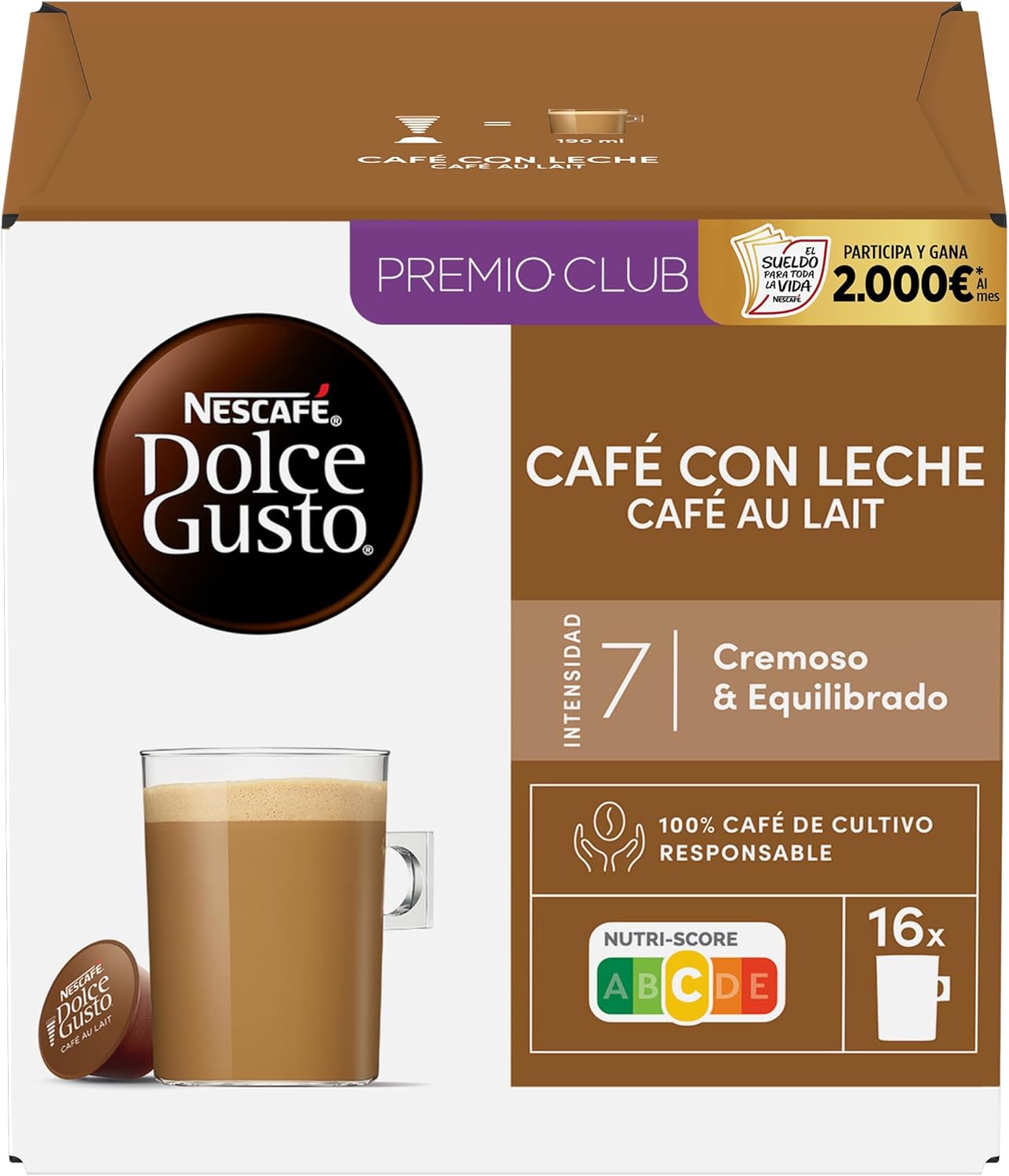 16 cápsulas de café con leche Nescafé Dolce Gusto por 4,40€ (en compra recurrente)