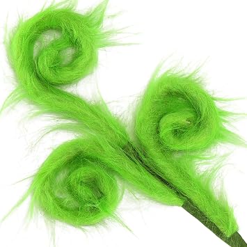 Kesywale 4 Pieces Green Furry Christmas Picks 17 Furry Spiral Curly Sprays Elf Ornaments Stems for Christmas Tree Topper Filler Branches Home Office Holiday Party Decorations Gifts (Green, 4)