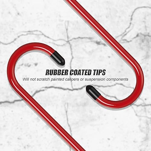 Miniatura 42 de 6 ganchos de pinza de freno de acero resistente con puntas de goma, herramienta automotriz para trabajos de frenado, rodamiento, eje y suspensión 6