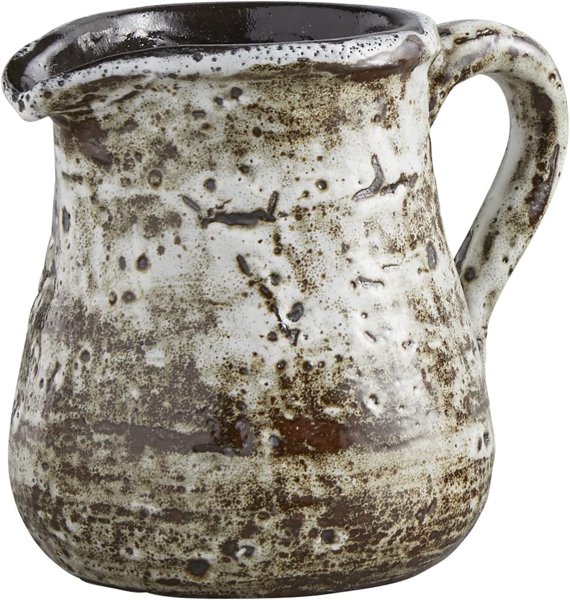 47th & Main Rustic Pitcher Style Glazed Ceramic Planter Pot Vase for Flowers and Small Plants, Large, Brown