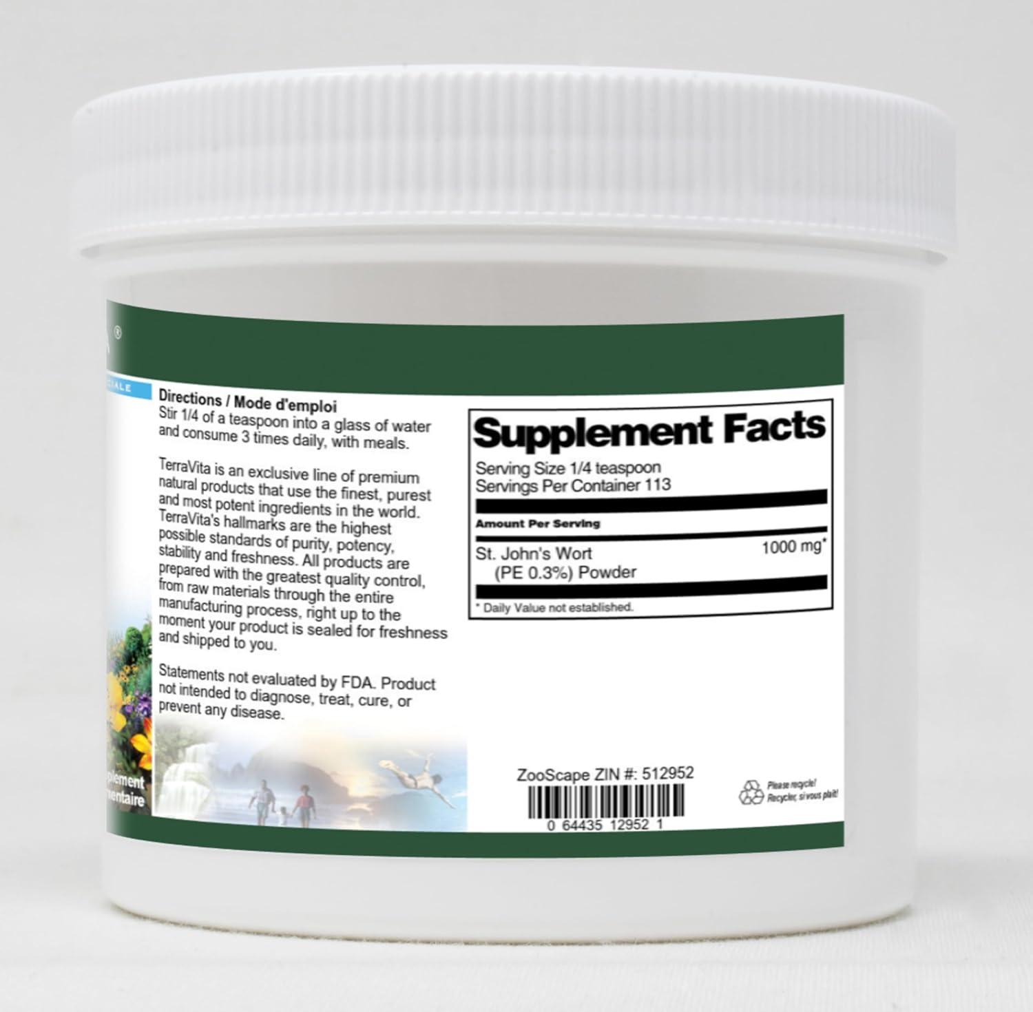 Extra Strength St. John's Wort (PE 0.3% Hypericin) Powder (4 oz, ZIN: 512952) - 3 Pack
