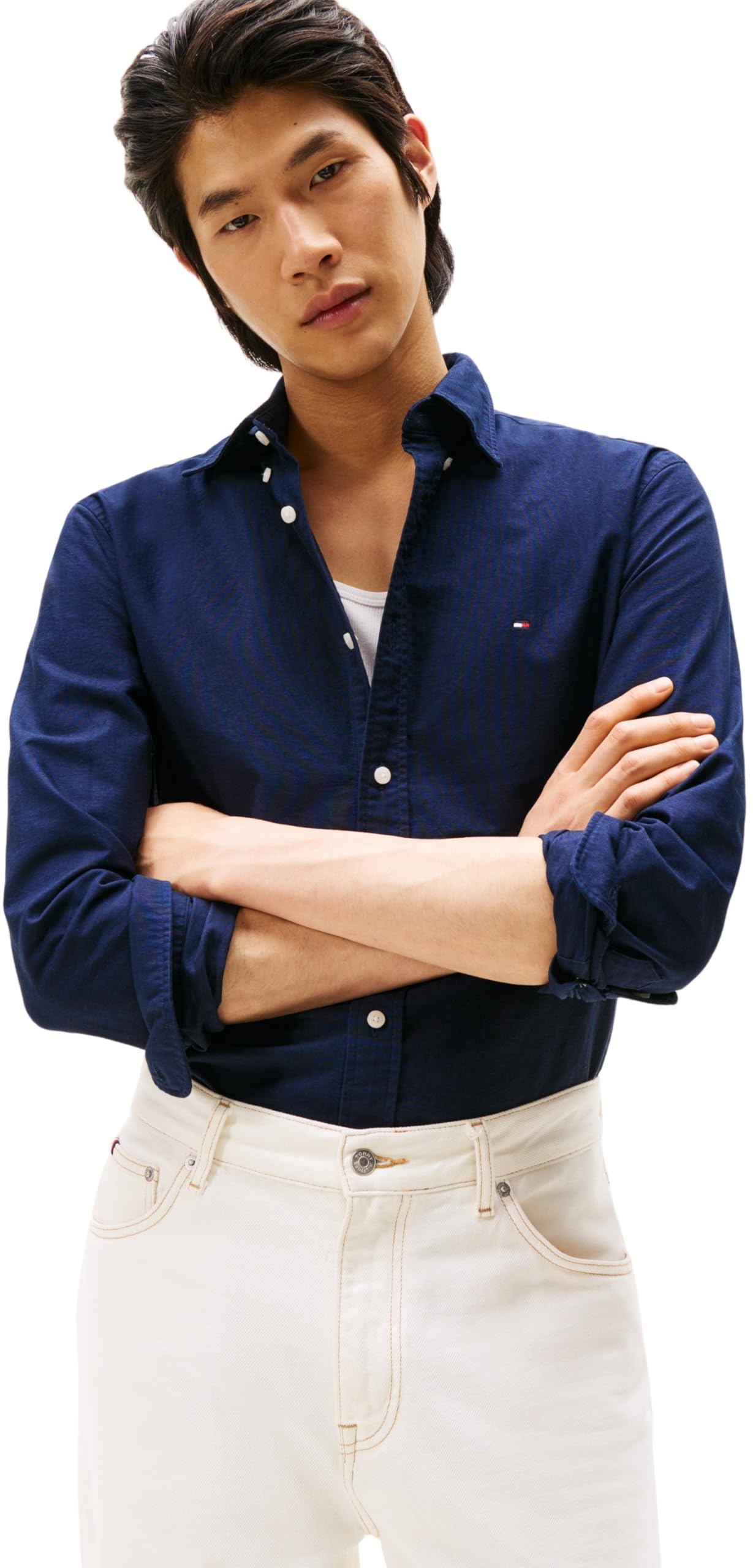 Tommy Hilfiger Core 1985 Long Sleeve Oxford Shirt Blue Medium