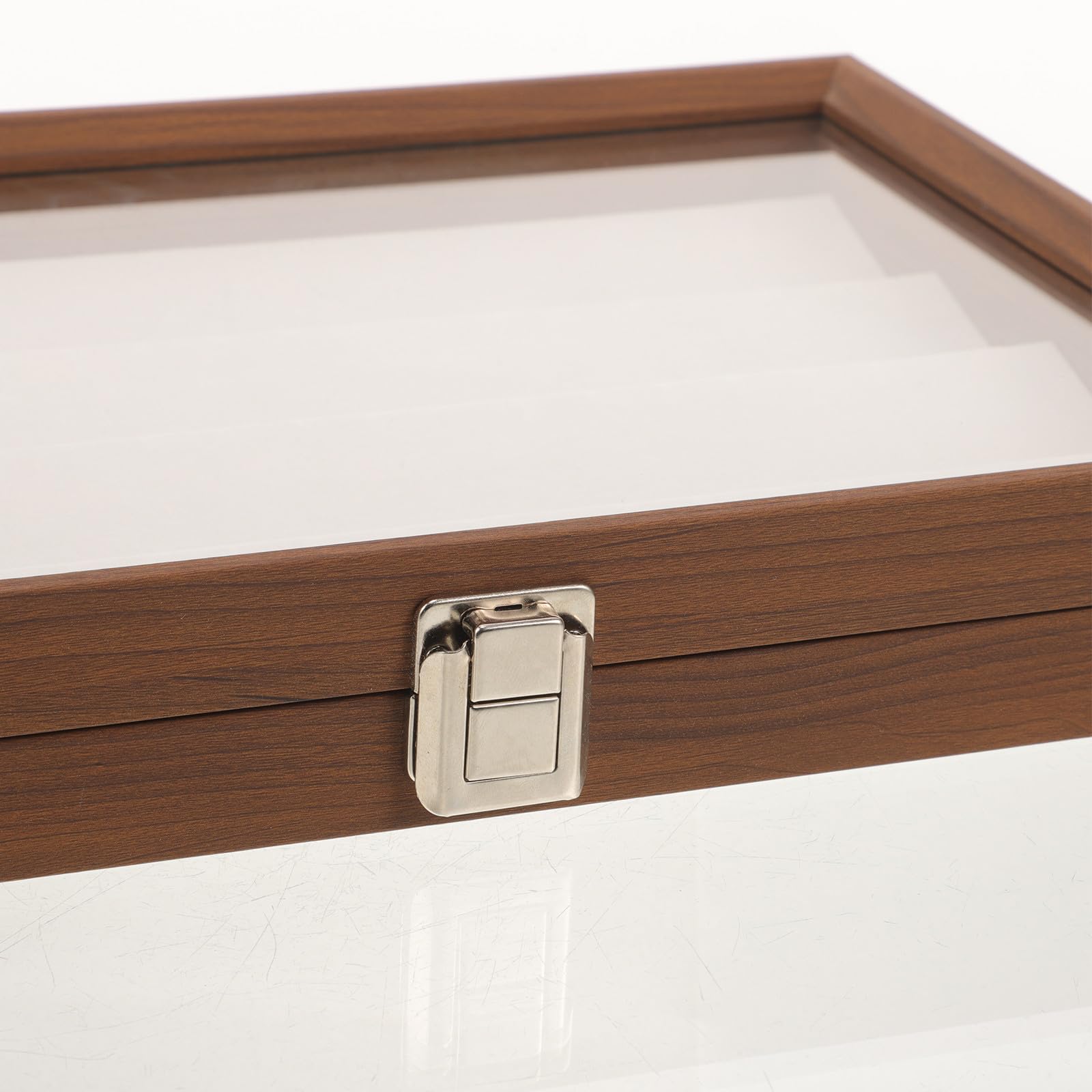 Amosfun Joyero de Madera Multifuncional 360x251x50mm para Exhibir y Organizar Anillos, Pendientes y Collares, Contenedor de Exhibición de Joyas Práctico y Compacto para Uso Diario