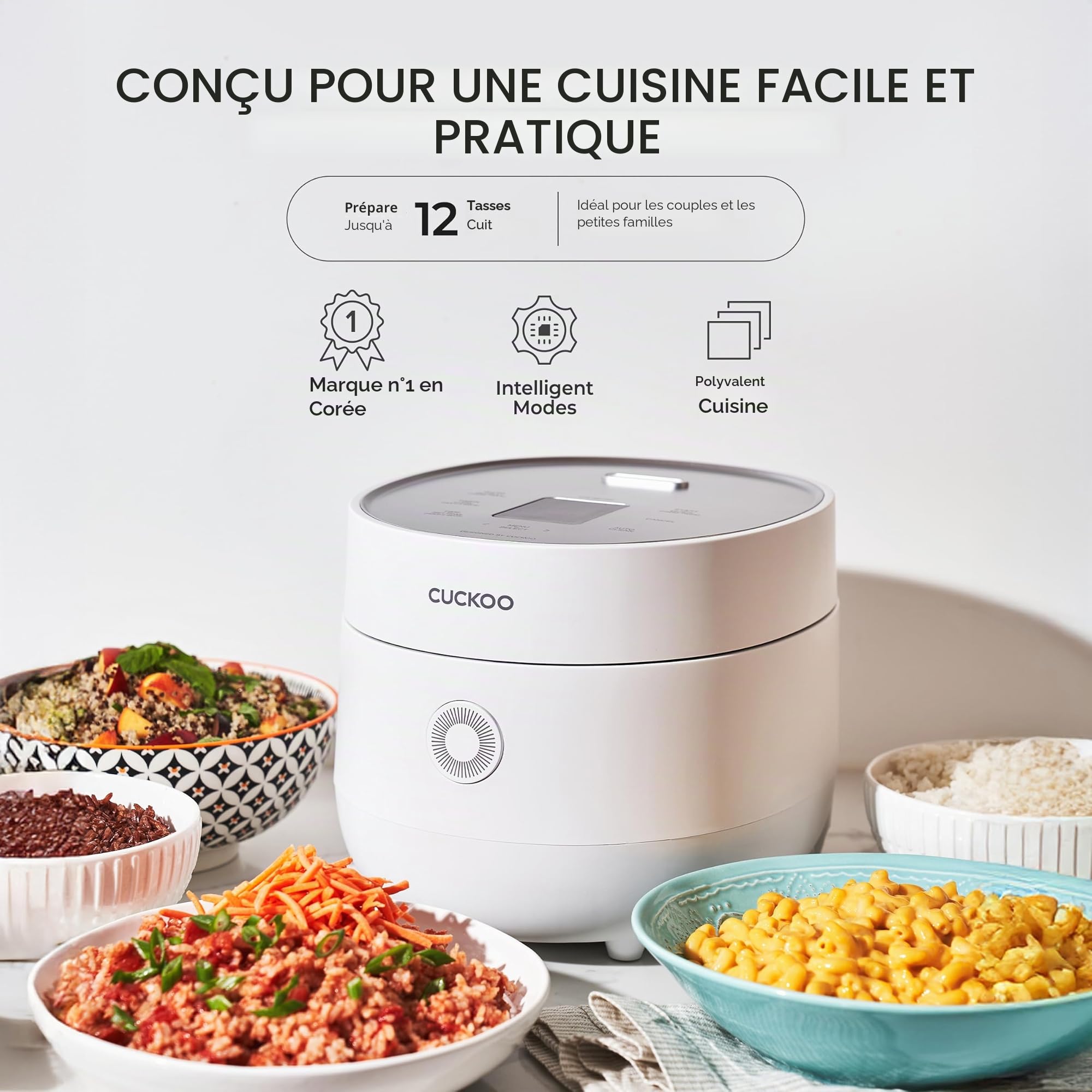 CUCKOO CR-0675F | Cuiseur à riz Micom de 6 tasses (non cuit) | 13 options de menu : quinoa, flocons d'avoine, riz brun et plus encore, écran tactile, pot intérieur anti-adhésif | Blanc