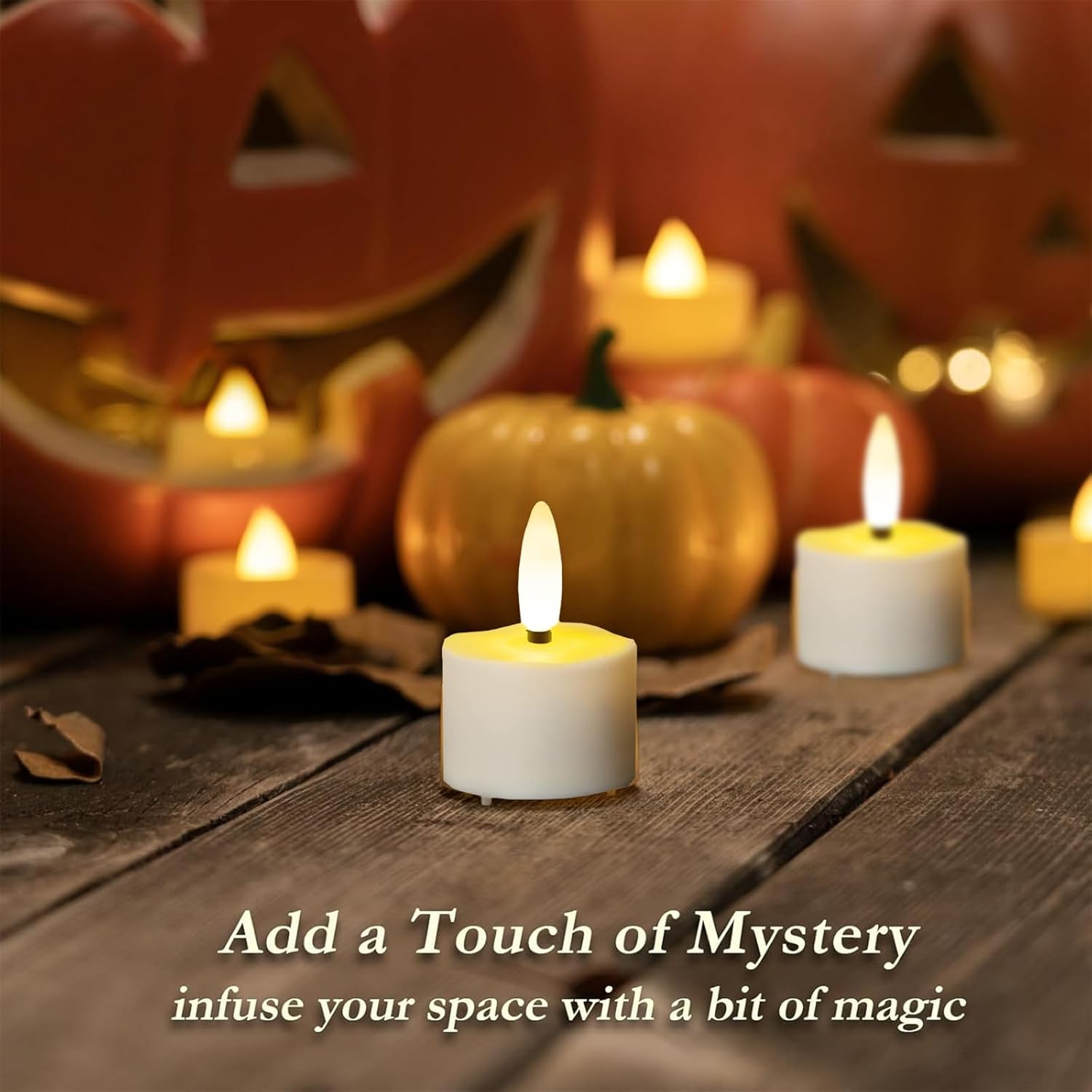 Rechargeable Flameless Tealight Candles with Timer & Remote, 6pcs Flicker LED Tea Lights Small Votive for Halloween Birthday Home Party Wedding Table Centerpieces Lantern Xmas Decor