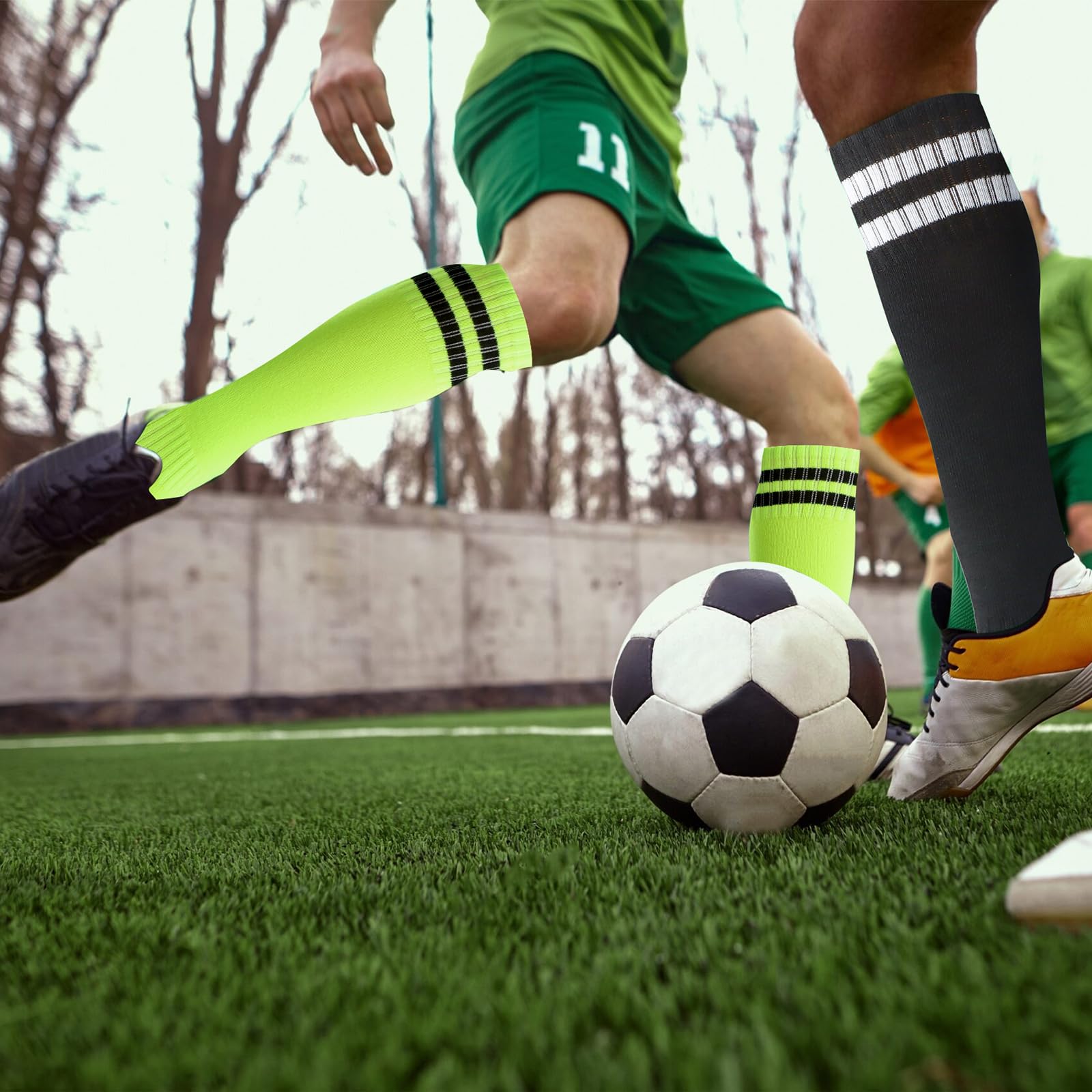 4 pary skarpet sportowych, dziecięce skarpety piłkarskie, chłopięce skarpety piłkarskie, 4 kolory dziecięce długie oddychające skarpety sportowe, skarpety treningowe dla chłopców i dziewczynek