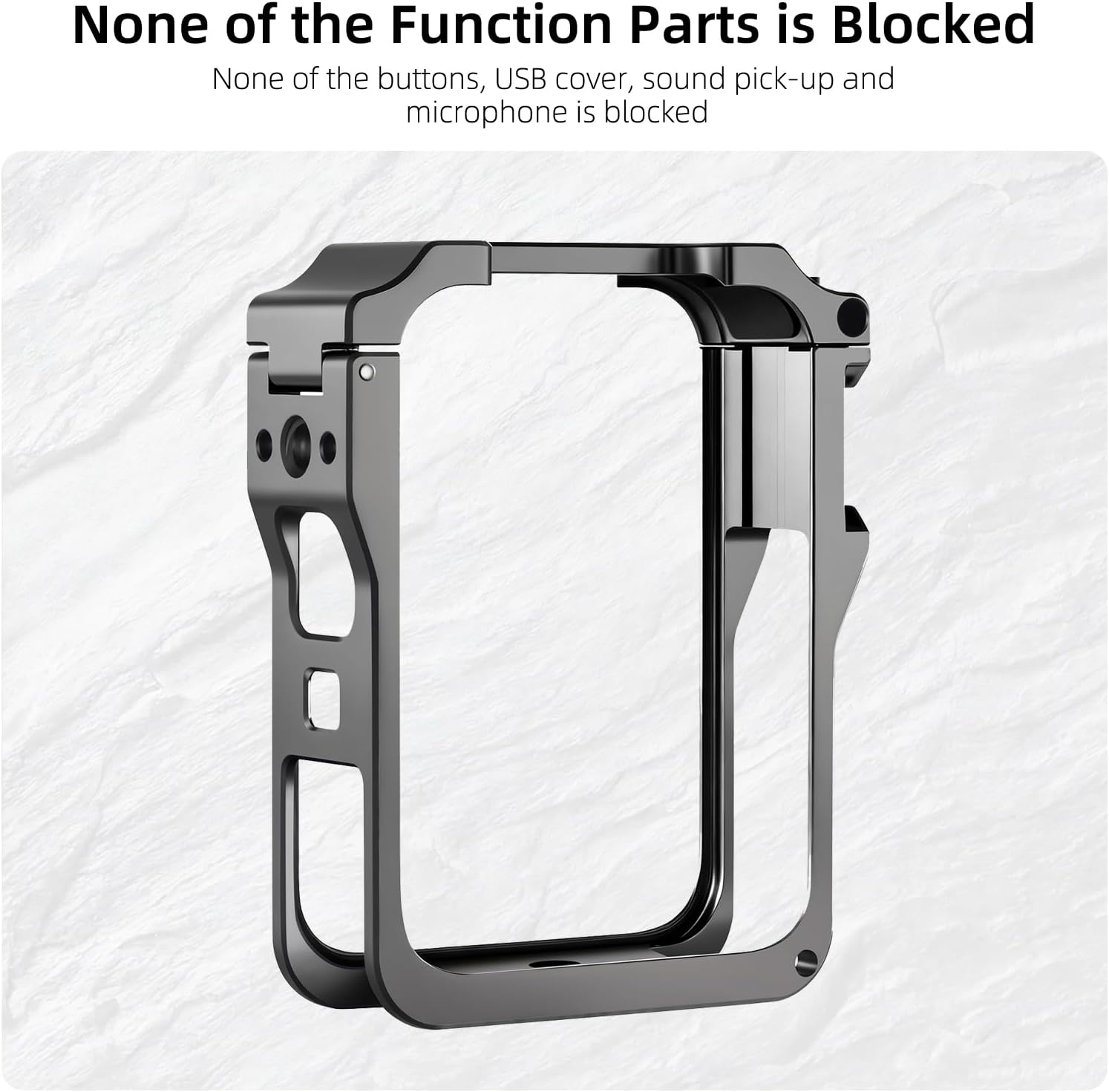 Aluminum Alloy Protective Case Camera Cage Compatible for DJI Osmo 360, Protective Frame Mount with Cold Shoe Mount, Universal 1/4" Thread