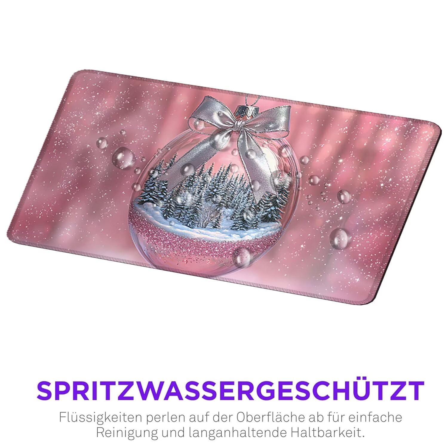 Podkładka pod mysz XXL, 1600 x 800 x 3 mm, gamingowa podkładka pod mysz z przyszytymi krawędziami, wodoodporna, z gładką powierzchnią, kryształowa kulka, podkładka pod mysz do wszystkich typów myszy
