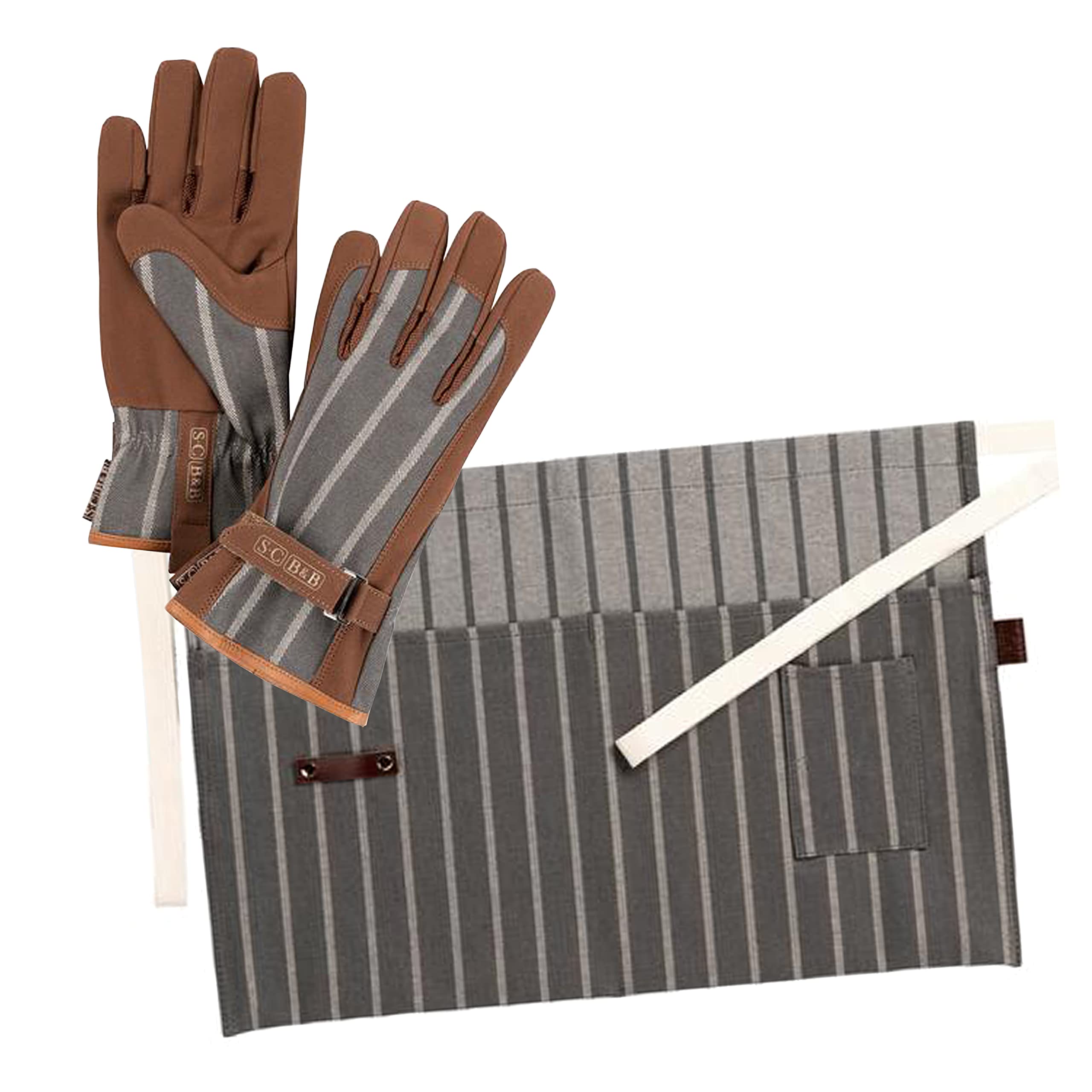 Burgon & Ball Grey Sophie Conran - Gloves & Waist Apron Gardening Set