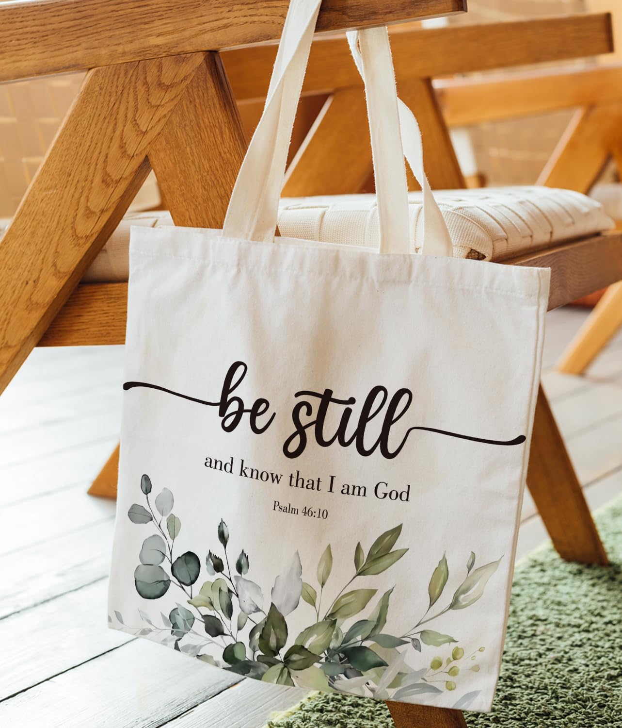 Christian Tote Bag, Be Still and Know Canvas Tote Bag for Women, Bible Bags for Women, Inspirational Christian Gifts, Church Bag, Bible Verse Gifts - Image 5