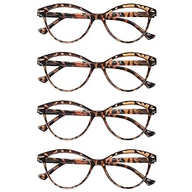 HEEYYOK Women Reading Glasses2.75 4 Pack 2.75 Cateye Readers Glasses Reading Comfort Spring Hinge(4 Pack Color-C2, 2.75, x)
