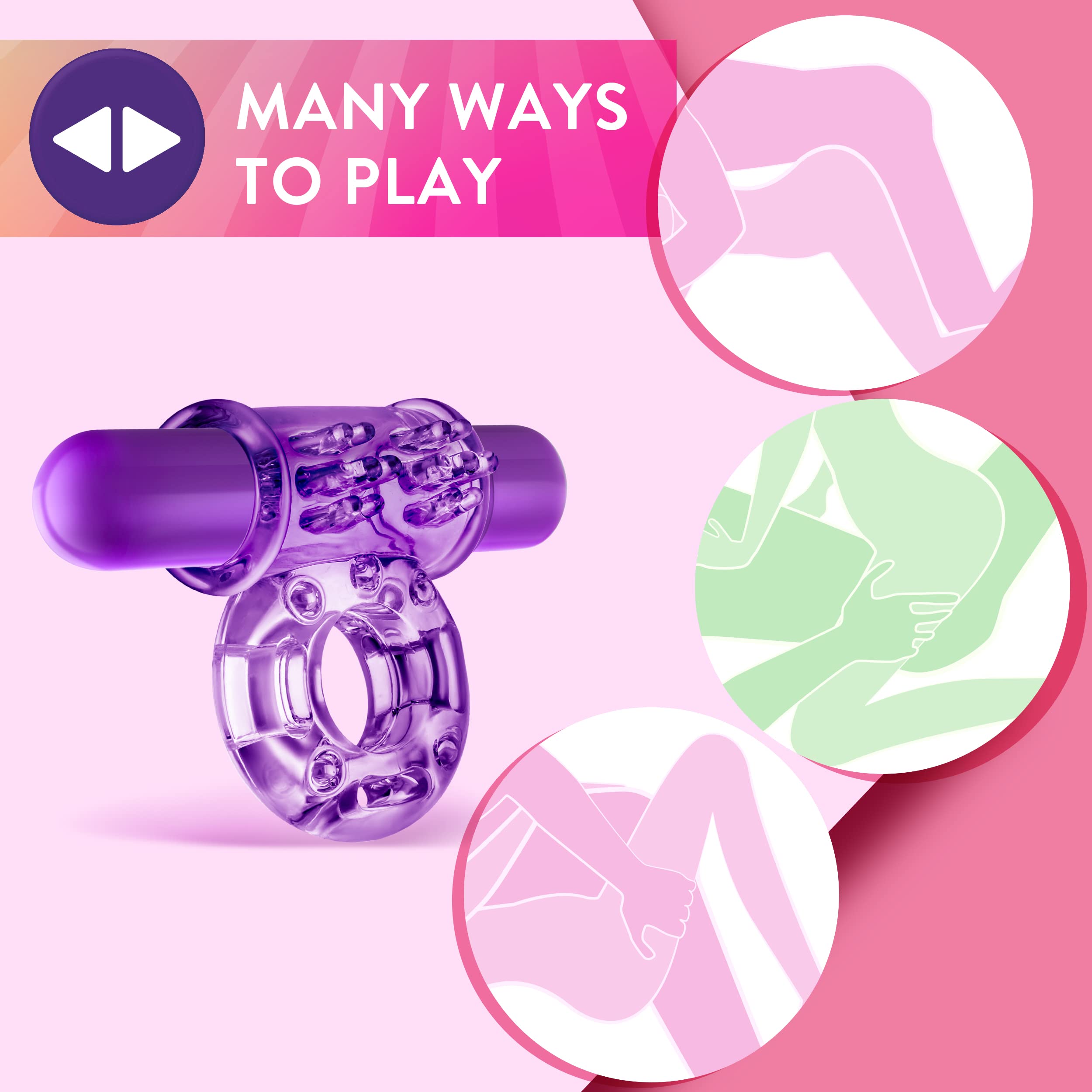 Amazon.com: Blush Novelties Play with Me Couples Play - Vibrating C Ring -  Soft and Stretchy - Nubs Stimulate The Clitoris - IPX7 Waterproof for Play  in The Bath - Sexual Enhancer