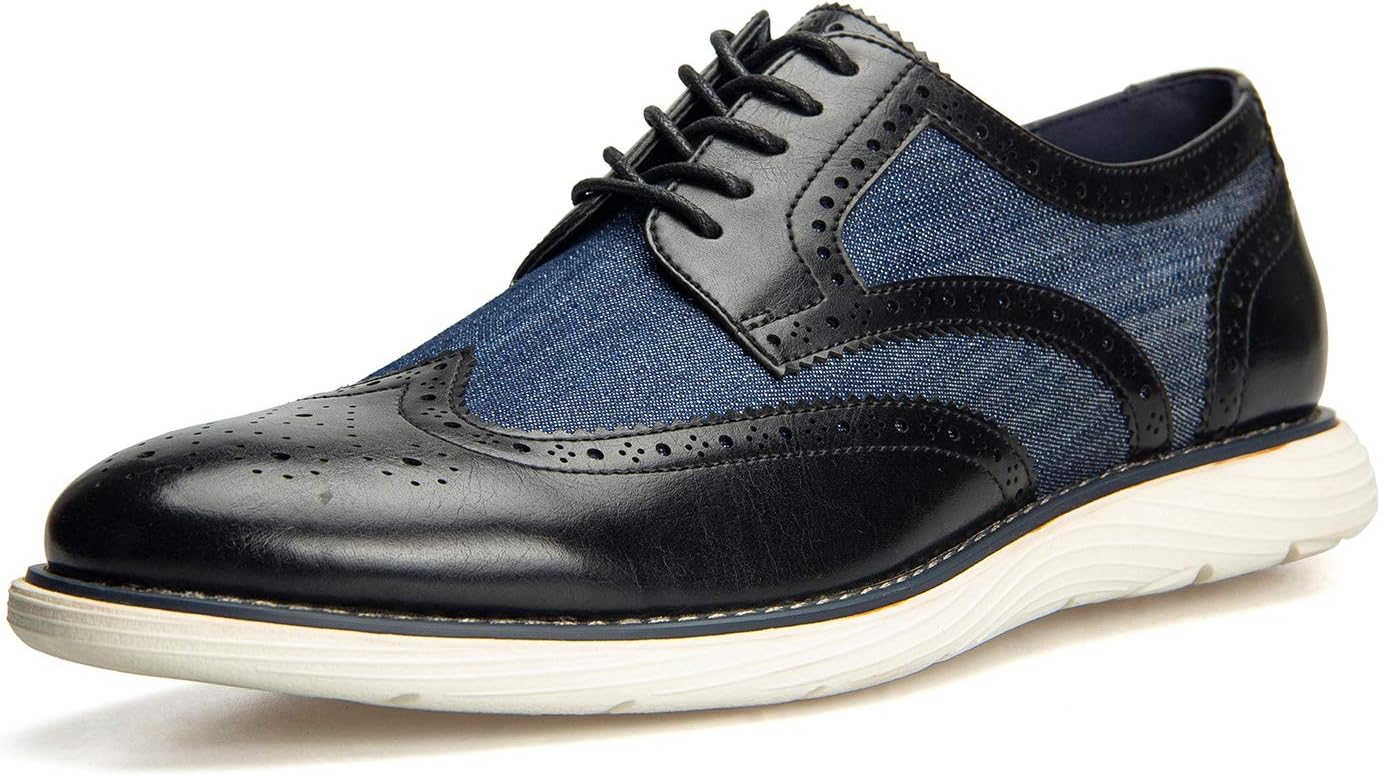 Meijiana Men's Oxford Shoes - Blue - Casual Dress Shoes