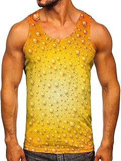 Freizeitmd Herren Oktoberfest Tank Tops Herren Rundhals Sommer Tops Manner mit Bier Print Sporthemd leicht Schnelltrocknend T-Shirt-Oberteil Skinny läSsig Muskel T-Shirts Fitness T Shirt