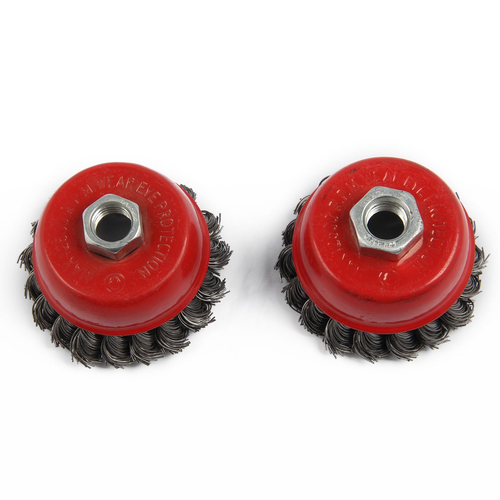 Lot de 3 brosses métalliques à nœud torsadé M14 pour meuleuse d'angle pour décapage de peinture, retrait de la rouille, nettoyage de soudure