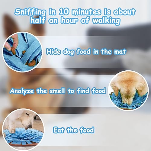 Miniatura 4 de WishLotus Tapete para olfatear mascotas para perros, tapete ajustable para forraje para perros para entrenamiento de olores, cuenco para comedero