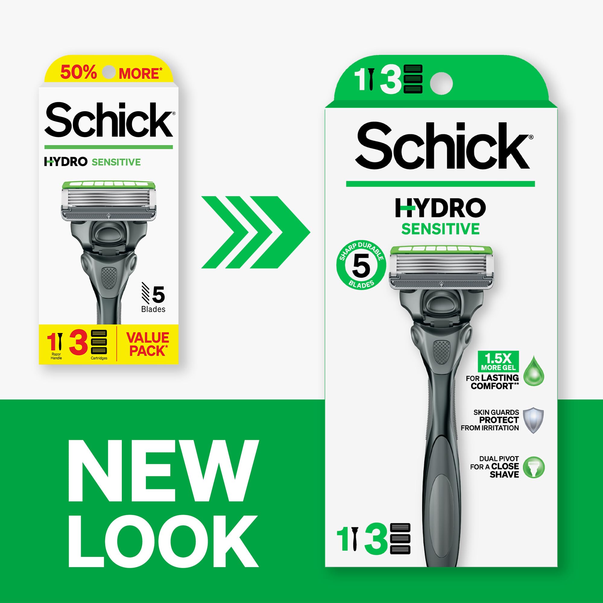 Schick Hydro Sensitive 5-Blade Razor - Sensitive Skin -2 Schick Hydro Sensitive 5-Blade Razor - Sensitive Skin -2
