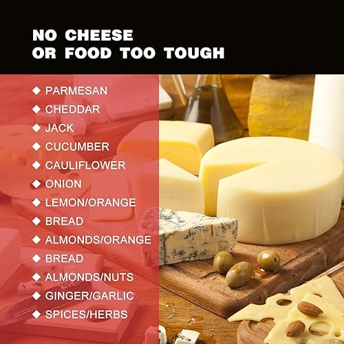 Miniatura 9 de Rallador de queso cítrico y limón con recipiente de almacenamiento de alimentos y tapa, perfecto para queso parmesano duro o cheddar suave,