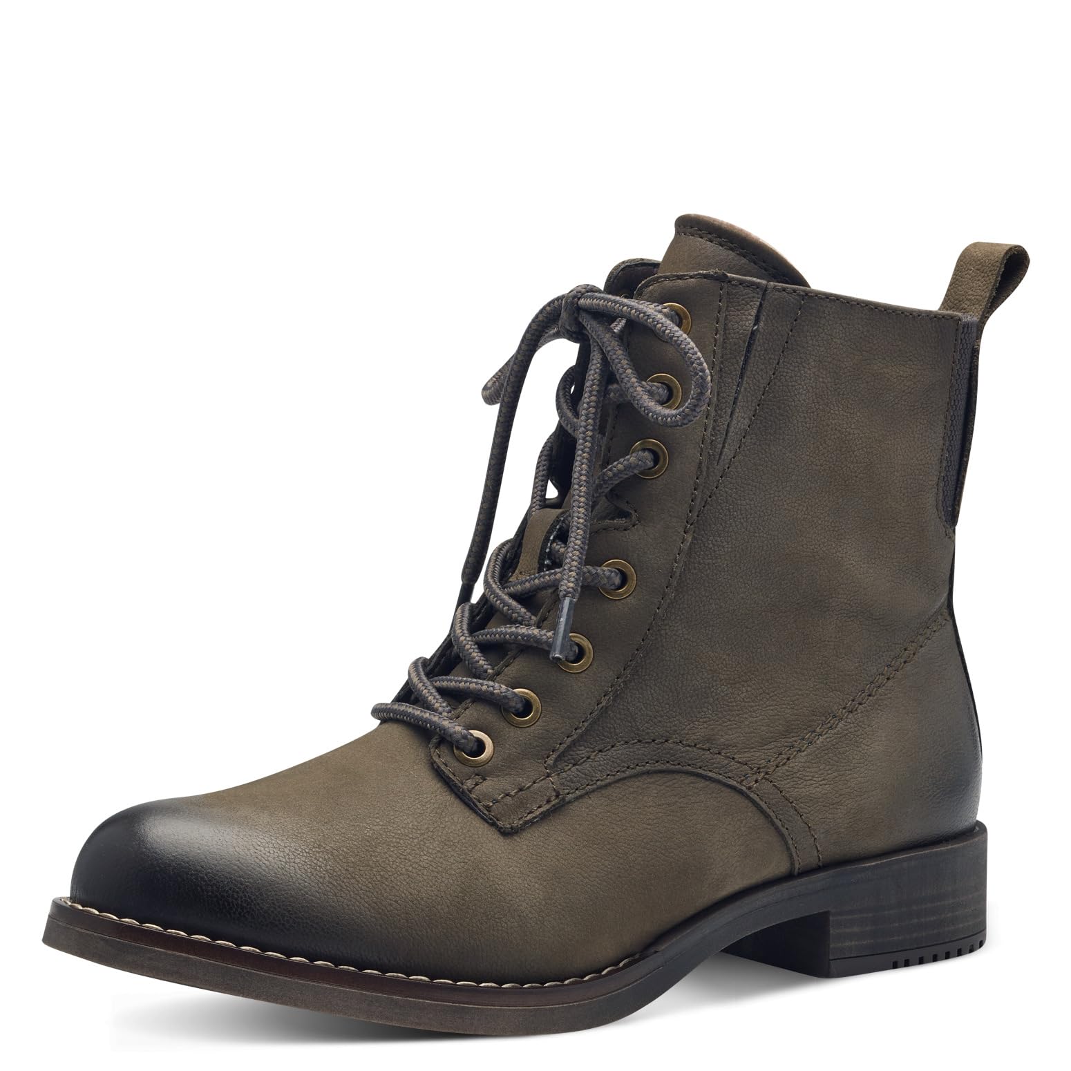 Tamaris Comfort Women’s Lace-Up Ankle Boots with Zip Autumn, Olive Nubuc, 10,5 UK