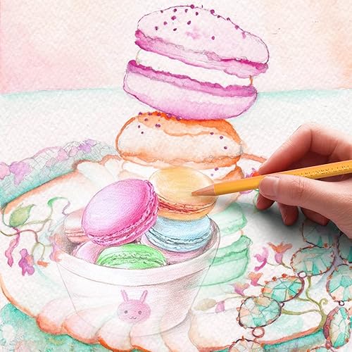 Miniatura 2 de Gimue Juego de 72 lápices de colores pastel lápices profesionales de núcleo suave para colorear libros de colorear para adultos lápices de dibujo de