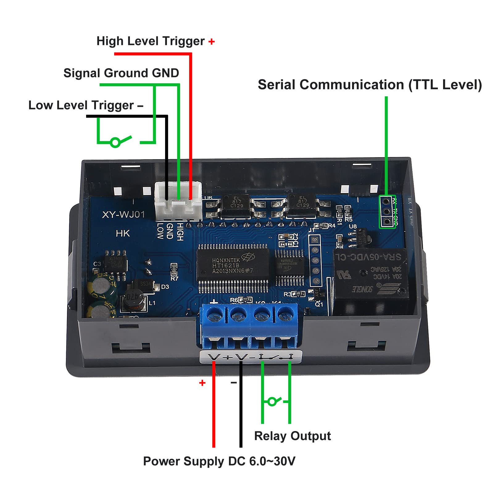 Amazon.co.jp: 遅延リレーモジュール DC 6-30V タイマーリレー 12V 24V