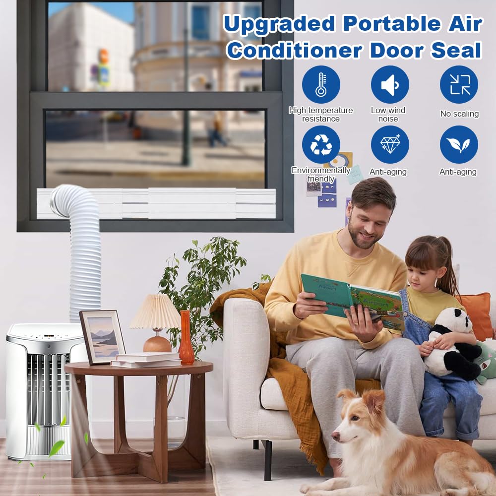 4 Pièces Kit Calfeutrage Climatiseur Fenêtre, Kit Fenetre pour Climatiseur Mobile, Kit fenêtre climatiseur Mobile, Convient aux fenêtres Coulissantes Verticales/Horizontales